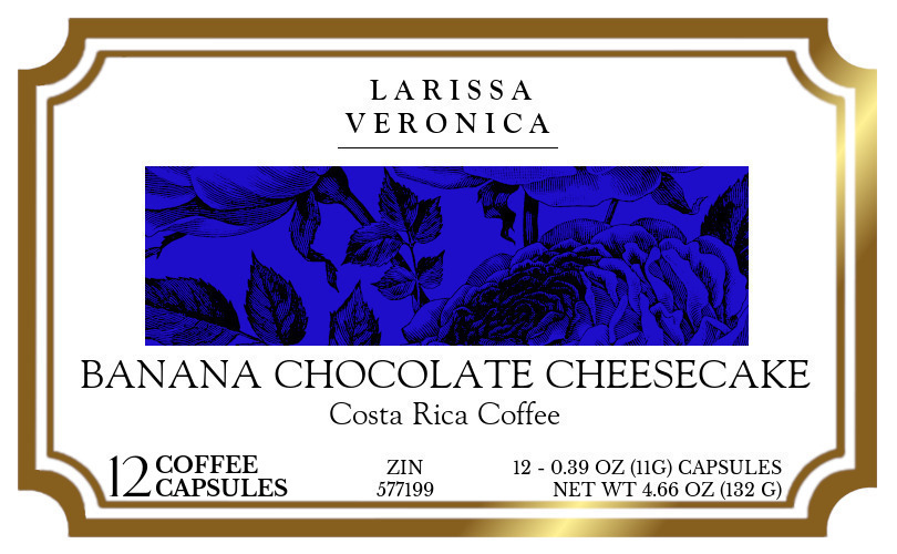 Banana Chocolate Cheesecake Costa Rica Coffee <BR>(Single Serve K-Cup Pods) - Label