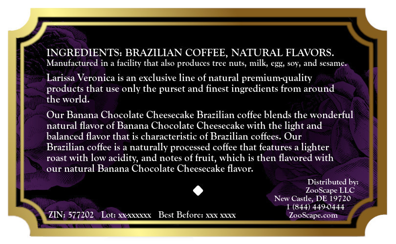 Banana Chocolate Cheesecake Brazilian Coffee <BR>(Single Serve K-Cup Pods)
