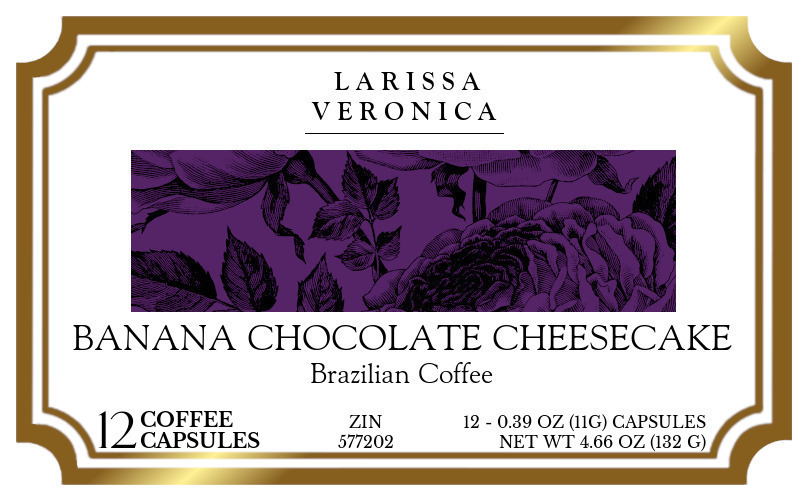 Banana Chocolate Cheesecake Brazilian Coffee <BR>(Single Serve K-Cup Pods) - Label