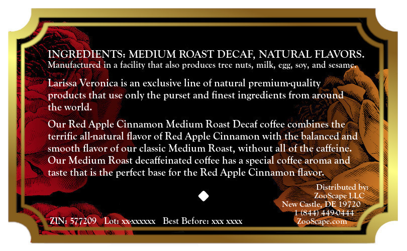 Red Apple Cinnamon Medium Roast Decaf Coffee <BR>(Single Serve K-Cup Pods)