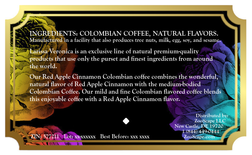 Red Apple Cinnamon Colombian Coffee <BR>(Single Serve K-Cup Pods)