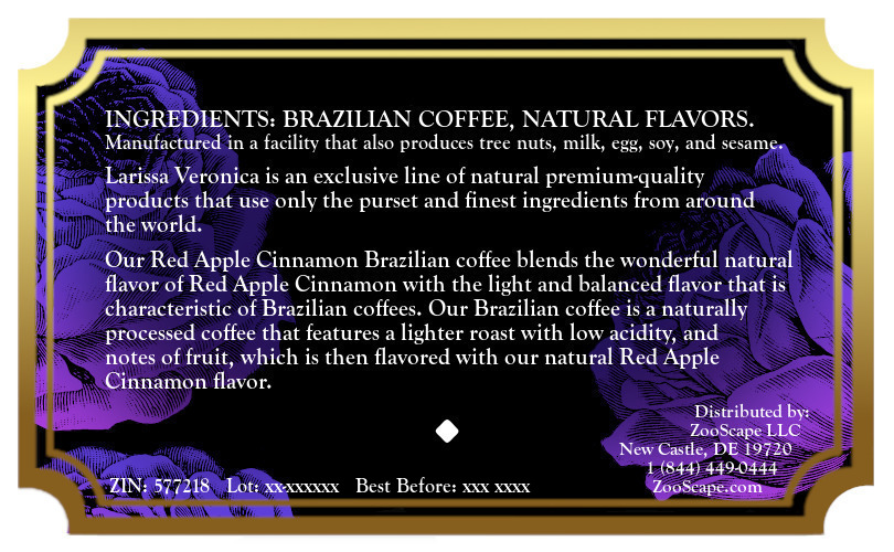 Red Apple Cinnamon Brazilian Coffee <BR>(Single Serve K-Cup Pods)