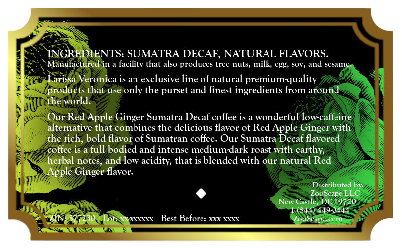 Red Apple Ginger Sumatra Decaf Coffee <BR>(Single Serve K-Cup Pods)