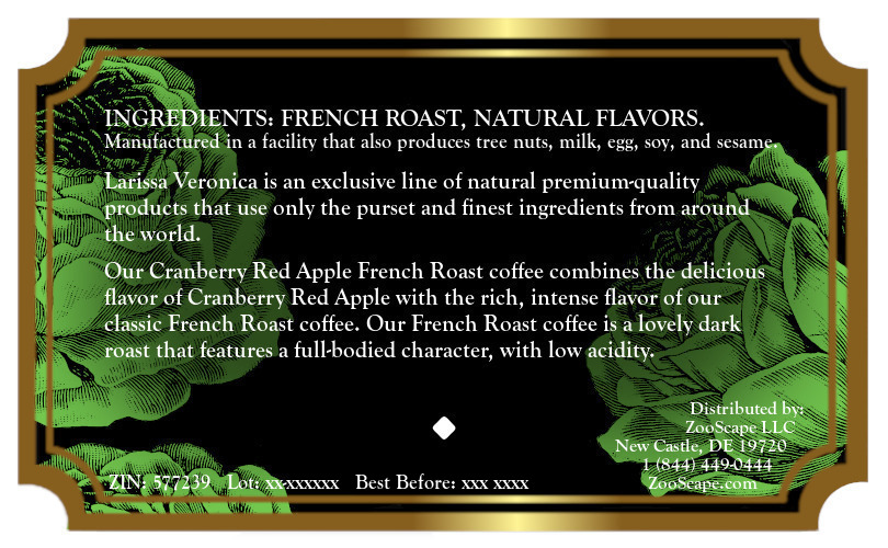 Cranberry Red Apple French Roast Coffee <BR>(Single Serve K-Cup Pods)