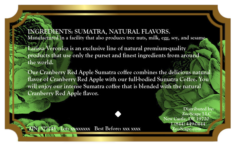 Cranberry Red Apple Sumatra Coffee <BR>(Single Serve K-Cup Pods)