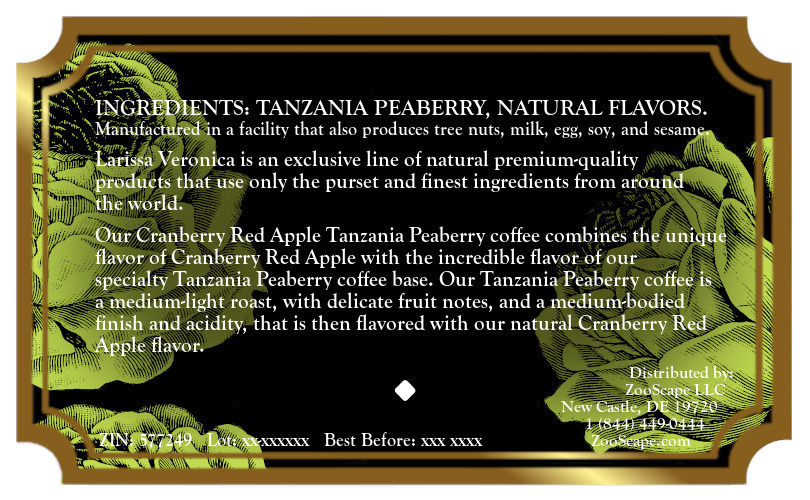 Cranberry Red Apple Tanzania Peaberry Coffee <BR>(Single Serve K-Cup Pods)
