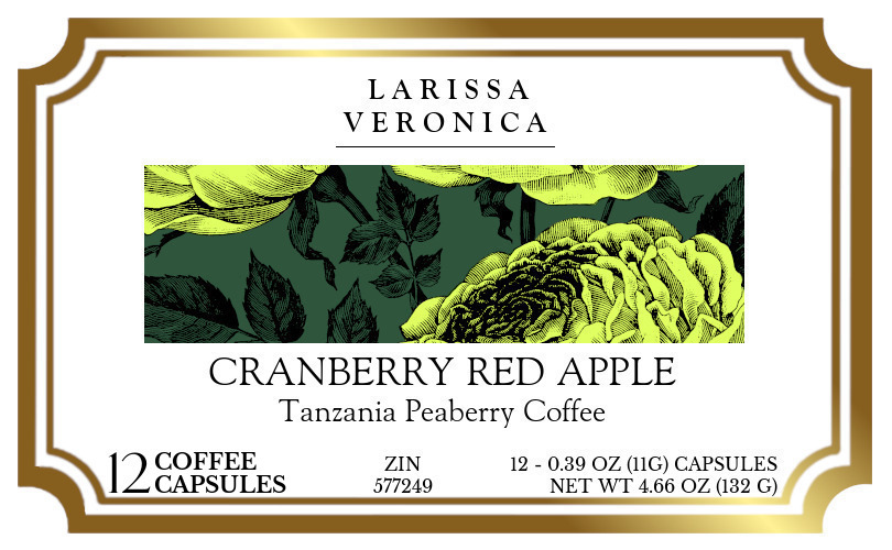 Cranberry Red Apple Tanzania Peaberry Coffee <BR>(Single Serve K-Cup Pods) - Label