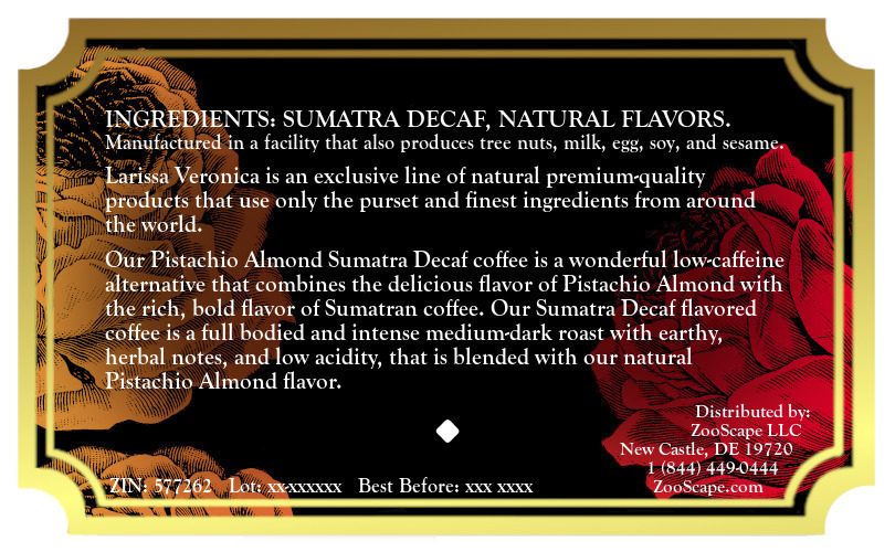 Pistachio Almond Sumatra Decaf Coffee <BR>(Single Serve K-Cup Pods)