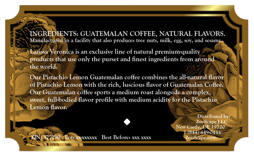 Pistachio Lemon Guatemalan Coffee <BR>(Single Serve K-Cup Pods)