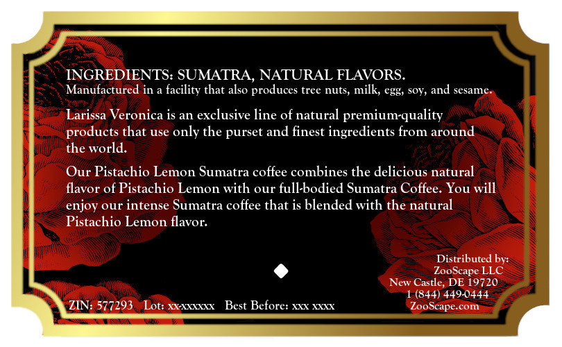 Pistachio Lemon Sumatra Coffee <BR>(Single Serve K-Cup Pods)