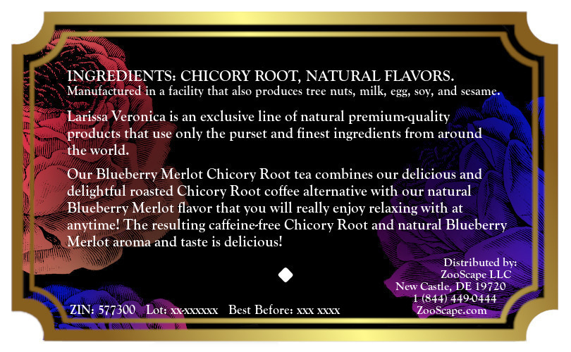 Blueberry Merlot Chicory Root Tea <BR>(Single Serve K-Cup Pods)