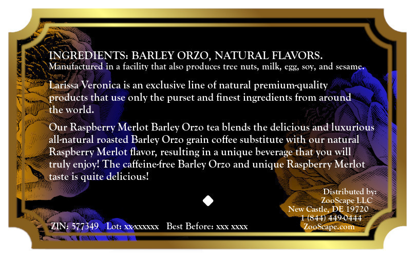 Raspberry Merlot Barley Orzo Tea <BR>(Single Serve K-Cup Pods)