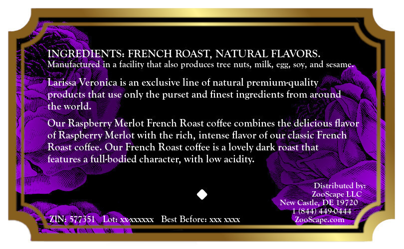 Raspberry Merlot French Roast Coffee <BR>(Single Serve K-Cup Pods)
