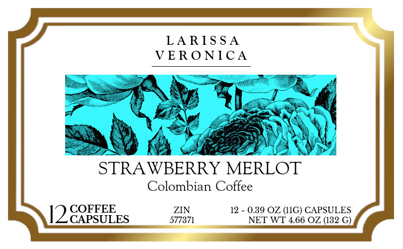Strawberry Merlot Colombian Coffee <BR>(Single Serve K-Cup Pods) - Label