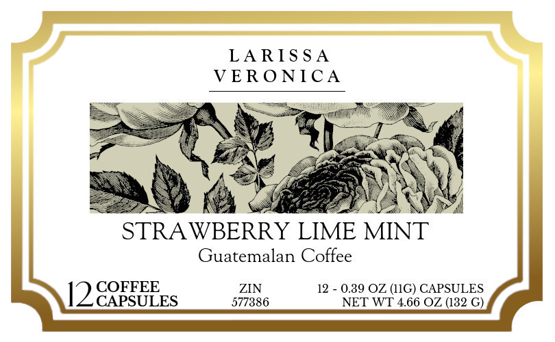 Strawberry Lime Mint Guatemalan Coffee <BR>(Single Serve K-Cup Pods) - Label