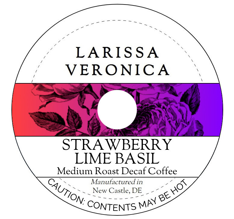 Strawberry Lime Basil Medium Roast Decaf Coffee <BR>(Single Serve K-Cup Pods)