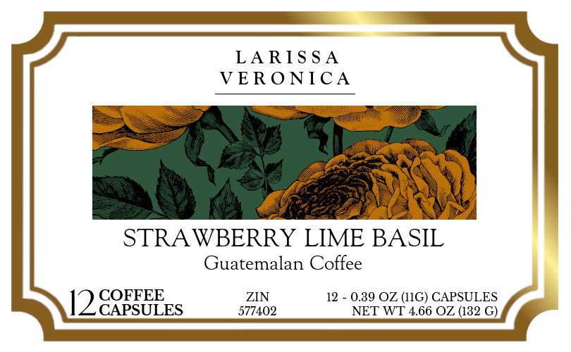 Strawberry Lime Basil Guatemalan Coffee <BR>(Single Serve K-Cup Pods) - Label