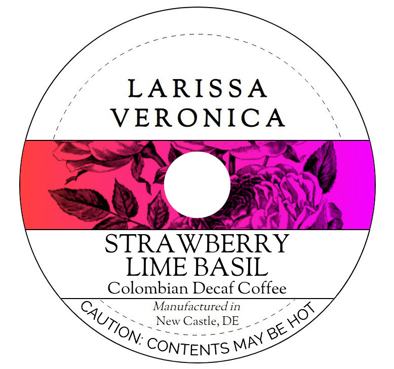 Strawberry Lime Basil Colombian Decaf Coffee <BR>(Single Serve K-Cup Pods)