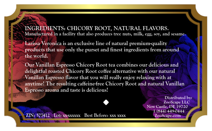 Vanilla Espresso Chicory Root Tea <BR>(Single Serve K-Cup Pods)