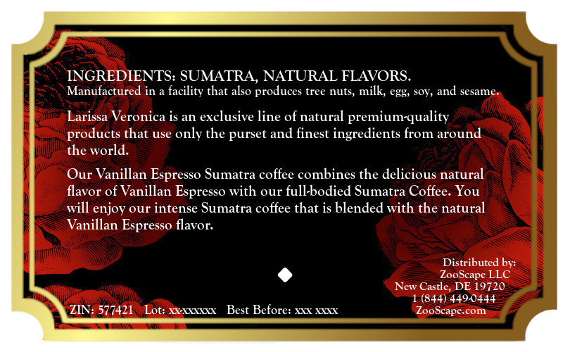 Vanilla Espresso Sumatra Coffee <BR>(Single Serve K-Cup Pods)