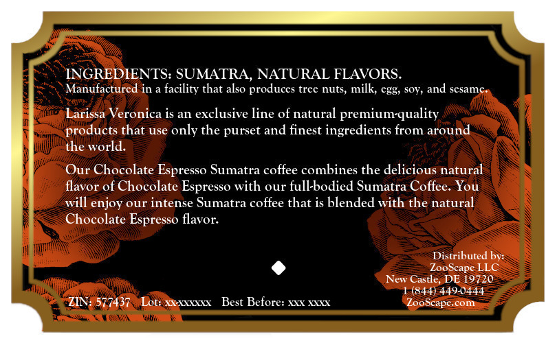 Chocolate Espresso Sumatra Coffee <BR>(Single Serve K-Cup Pods)