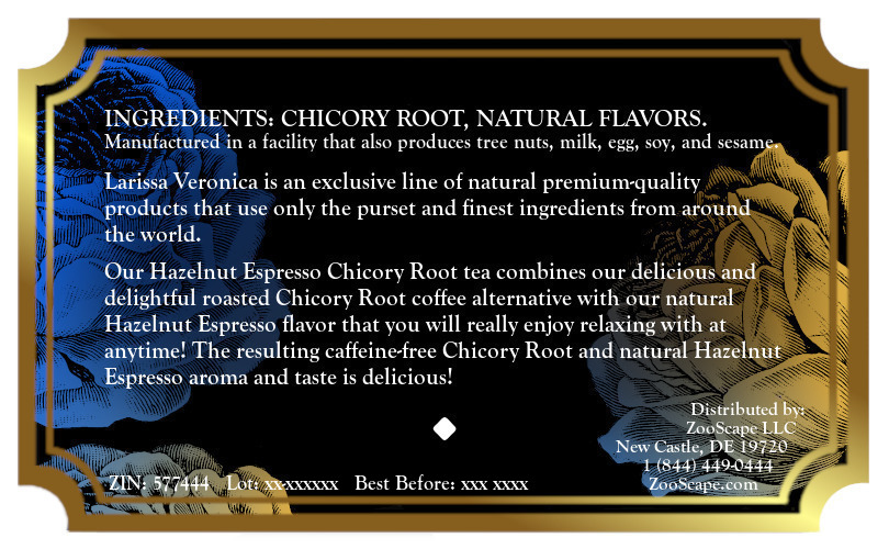 Hazelnut Espresso Chicory Root Tea <BR>(Single Serve K-Cup Pods)