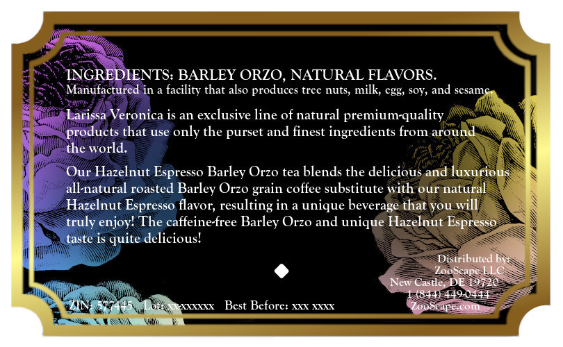 Hazelnut Espresso Barley Orzo Tea <BR>(Single Serve K-Cup Pods)