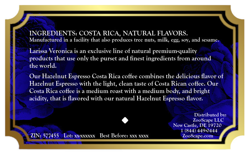 Hazelnut Espresso Costa Rica Coffee <BR>(Single Serve K-Cup Pods)