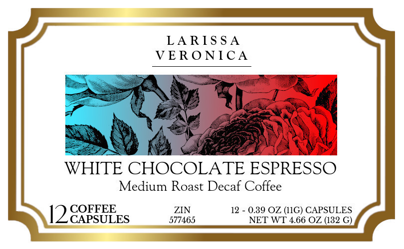 White Chocolate Espresso Medium Roast Decaf Coffee <BR>(Single Serve K-Cup Pods) - Label