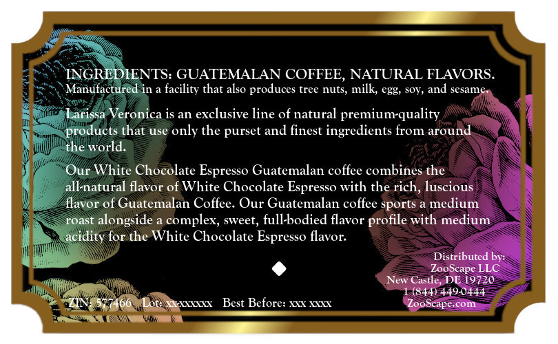 White Chocolate Espresso Guatemalan Coffee <BR>(Single Serve K-Cup Pods)