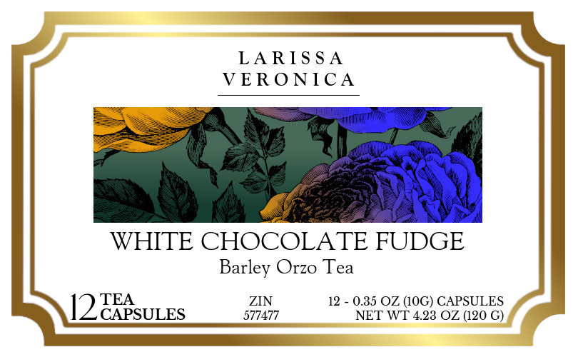White Chocolate Fudge Barley Orzo Tea <BR>(Single Serve K-Cup Pods) - Label