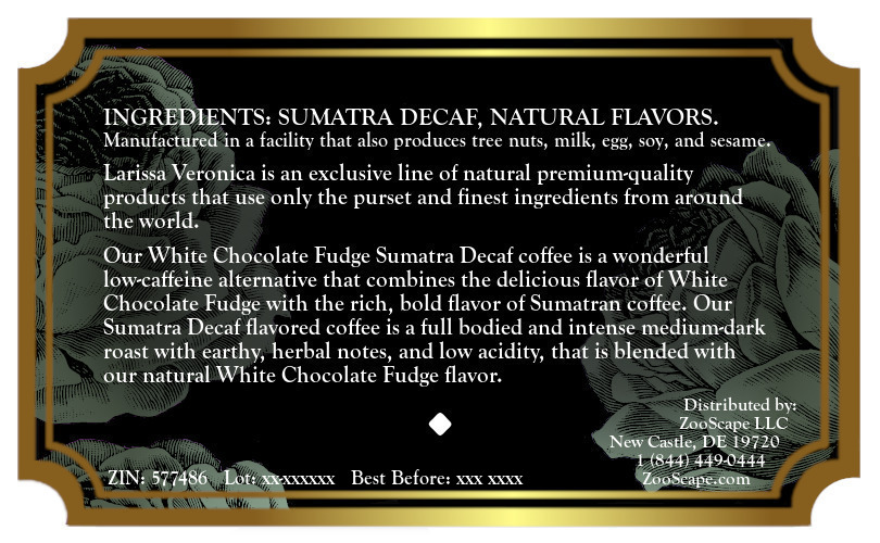 White Chocolate Fudge Sumatra Decaf Coffee <BR>(Single Serve K-Cup Pods)