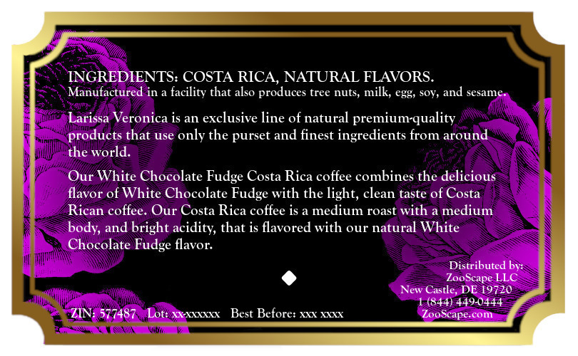 White Chocolate Fudge Costa Rica Coffee <BR>(Single Serve K-Cup Pods)