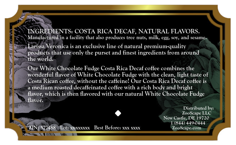 White Chocolate Fudge Costa Rica Decaf Coffee <BR>(Single Serve K-Cup Pods)