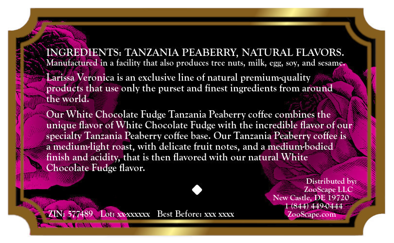 White Chocolate Fudge Tanzania Peaberry Coffee <BR>(Single Serve K-Cup Pods)