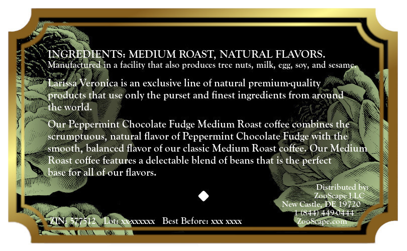 Peppermint Chocolate Fudge Medium Roast Coffee <BR>(Single Serve K-Cup Pods)
