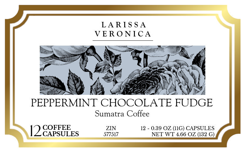 Peppermint Chocolate Fudge Sumatra Coffee <BR>(Single Serve K-Cup Pods) - Label