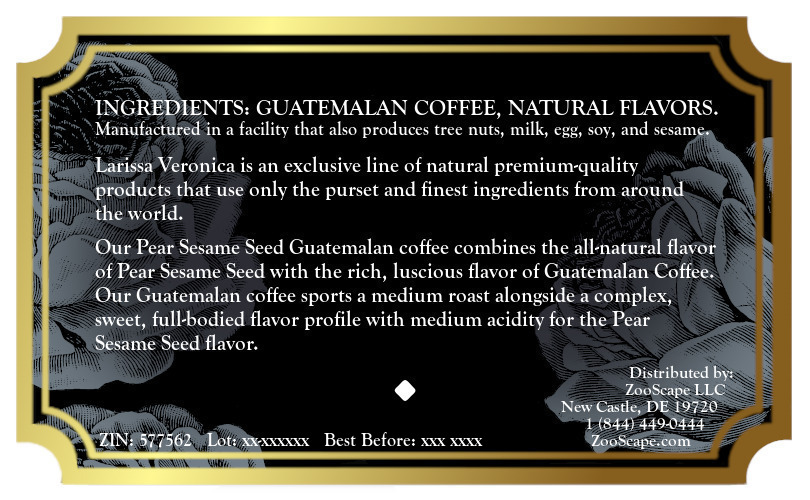 Pear Sesame Seed Guatemalan Coffee <BR>(Single Serve K-Cup Pods)