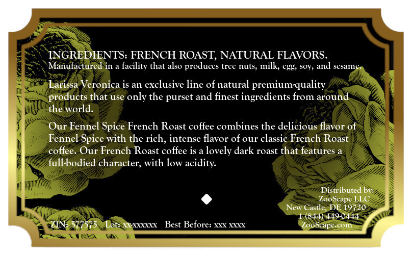 Fennel Spice French Roast Coffee <BR>(Single Serve K-Cup Pods)
