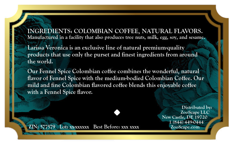 Fennel Spice Colombian Coffee <BR>(Single Serve K-Cup Pods)