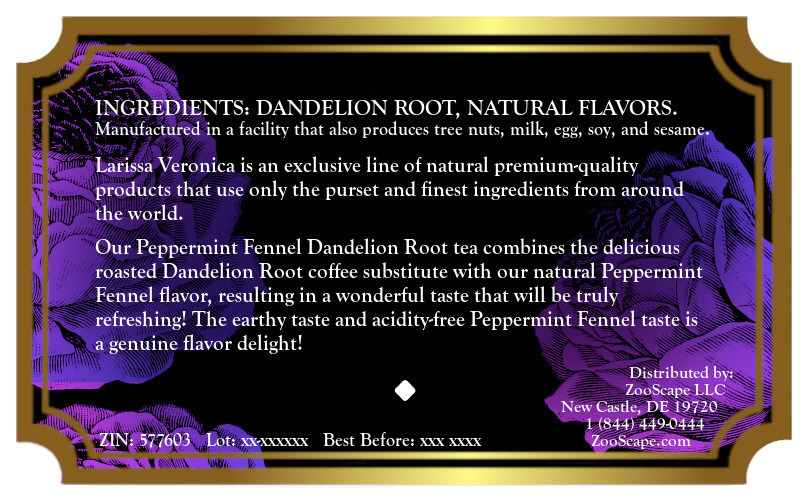 Peppermint Fennel Dandelion Root Tea <BR>(Single Serve K-Cup Pods)
