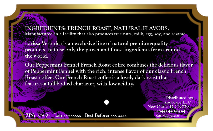 Peppermint Fennel French Roast Coffee <BR>(Single Serve K-Cup Pods)