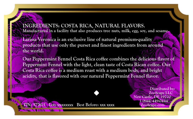 Peppermint Fennel Costa Rica Coffee <BR>(Single Serve K-Cup Pods)