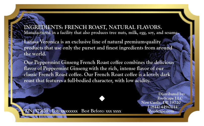 Peppermint Ginseng French Roast Coffee <BR>(Single Serve K-Cup Pods)