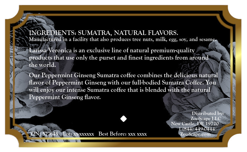 Peppermint Ginseng Sumatra Coffee <BR>(Single Serve K-Cup Pods)