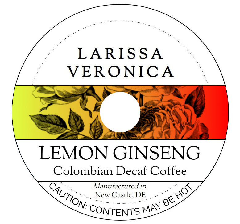 Lemon Ginseng Colombian Decaf Coffee <BR>(Single Serve K-Cup Pods)
