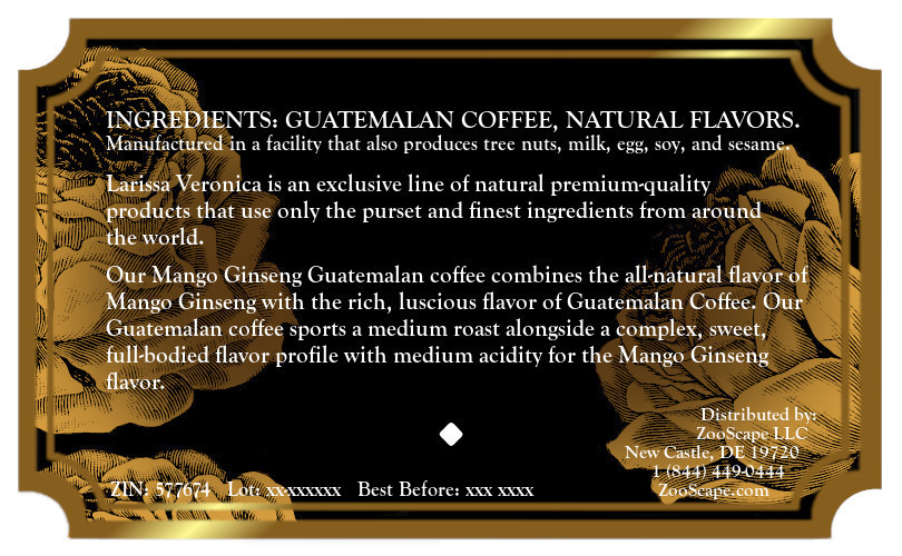 Mango Ginseng Guatemalan Coffee <BR>(Single Serve K-Cup Pods)