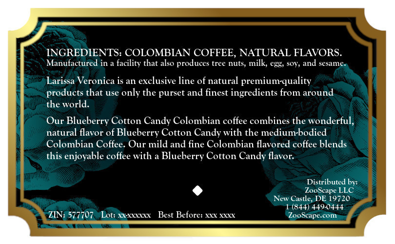 Blueberry Cotton Candy Colombian Coffee <BR>(Single Serve K-Cup Pods)