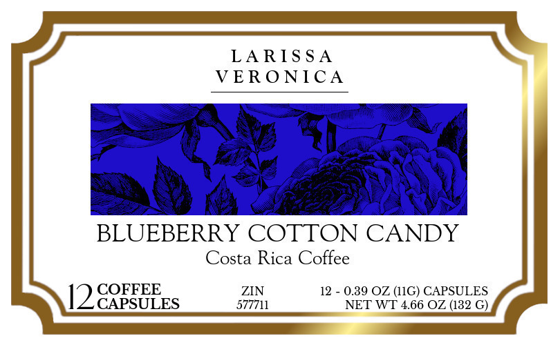 Blueberry Cotton Candy Costa Rica Coffee <BR>(Single Serve K-Cup Pods) - Label
