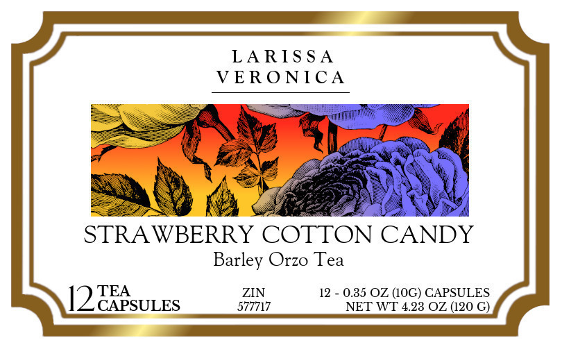 Strawberry Cotton Candy Barley Orzo Tea <BR>(Single Serve K-Cup Pods) - Label